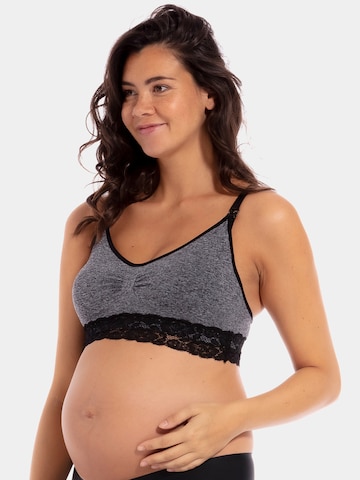 MAGIC Bodyfashion Regular Nursing Bra 'Mommy Nursing' in Grey: front