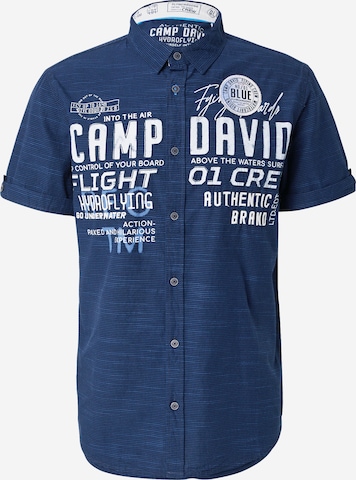 CAMP DAVID Button Up Shirt in Blue: front