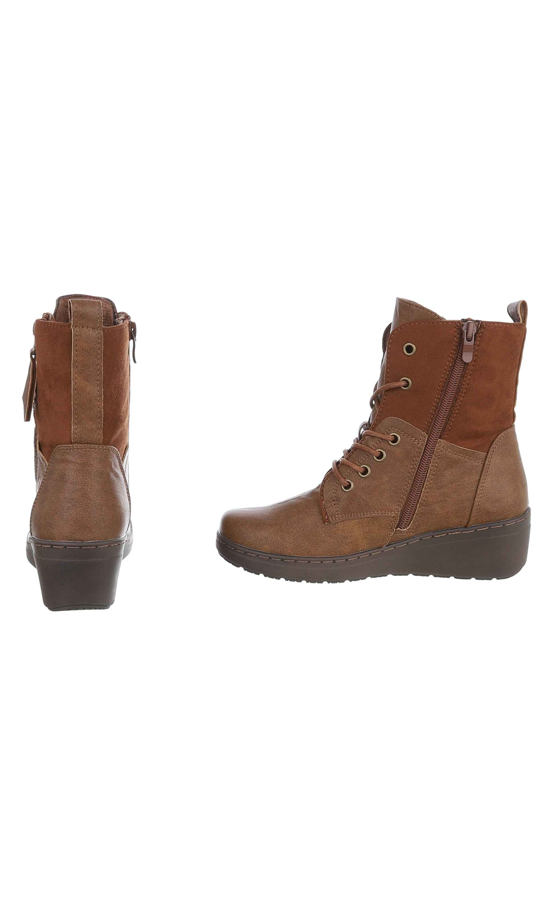 Ital-Design Schnürstiefelette in Beige