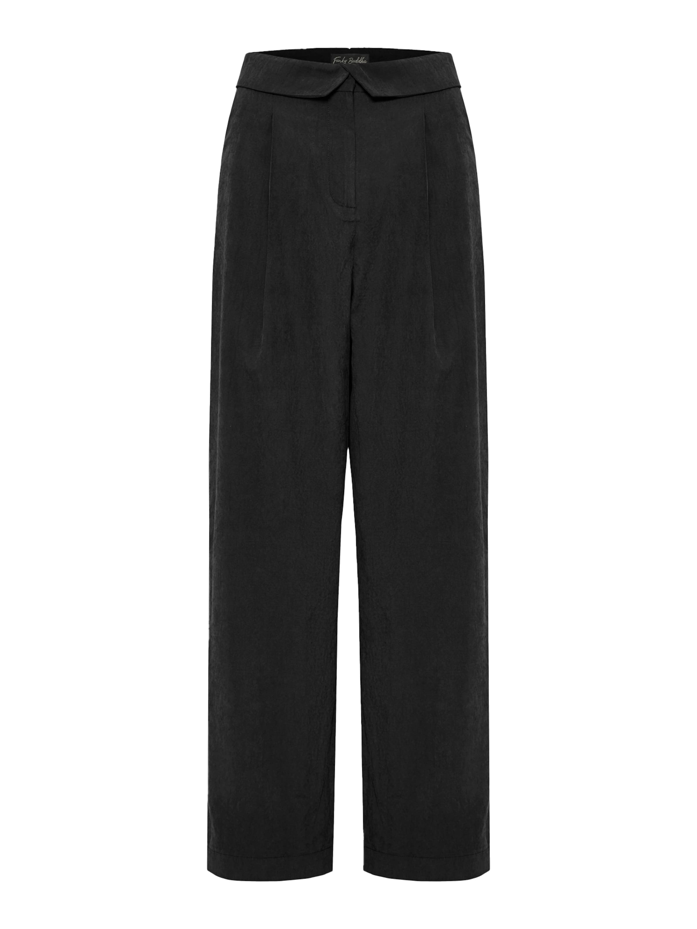 Loosefit Pantaloni con pieghe di Funky Buddha in nero: frontale