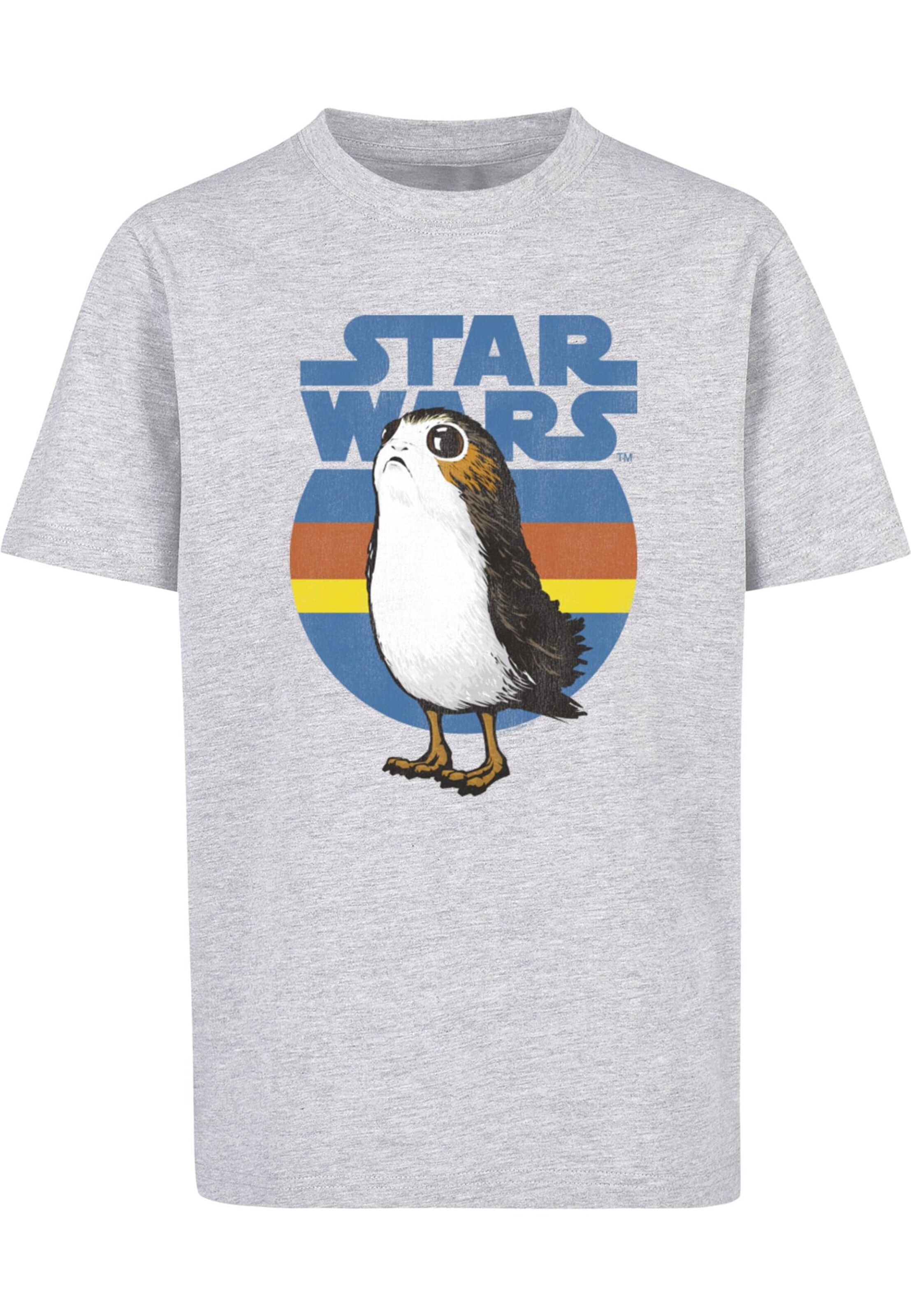 ABSOLUTE CULT Shirt 'Star Wars - The Last Jedi Porg' in Grijs: voorkant