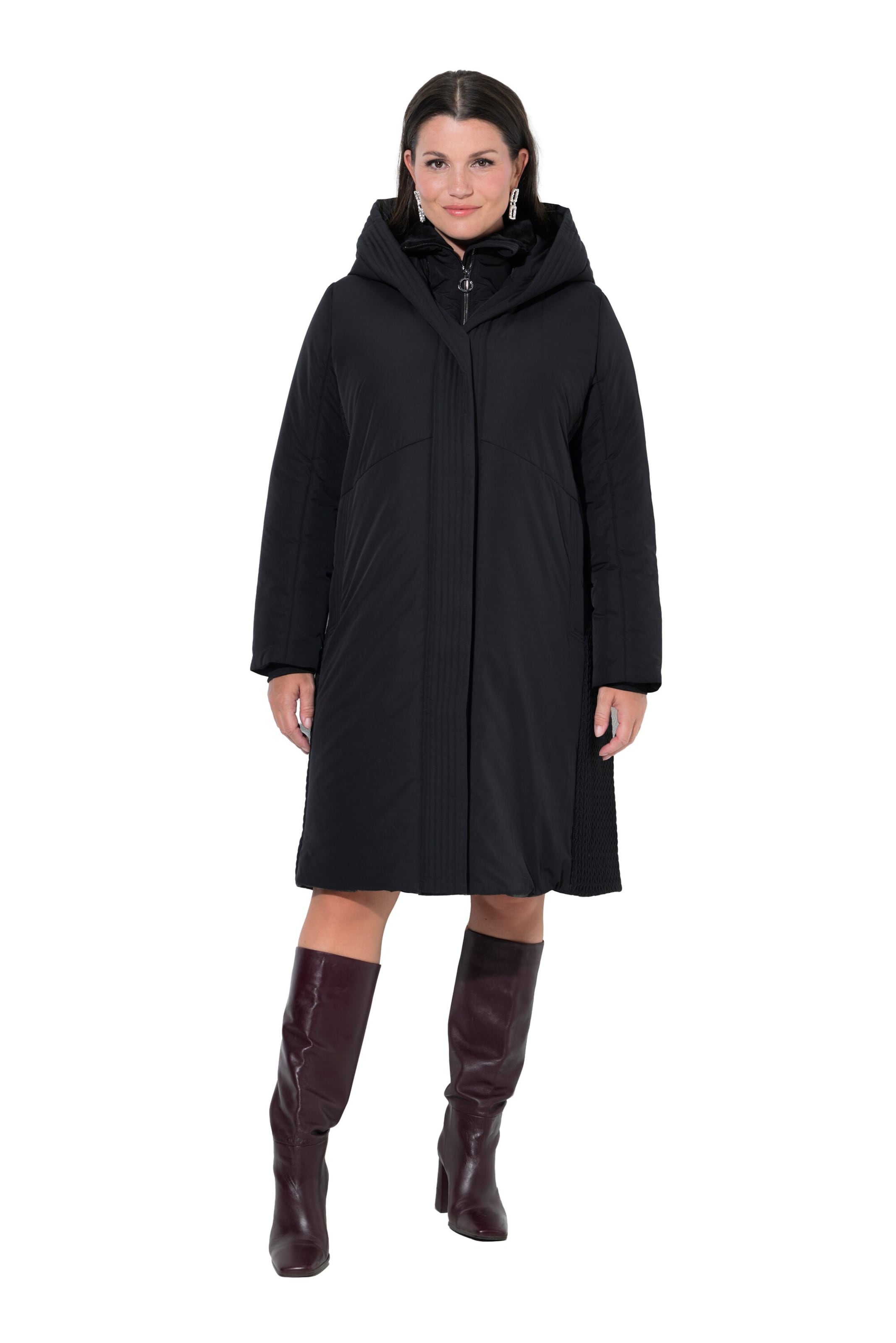 Ulla Popken Winter coat in Black: front