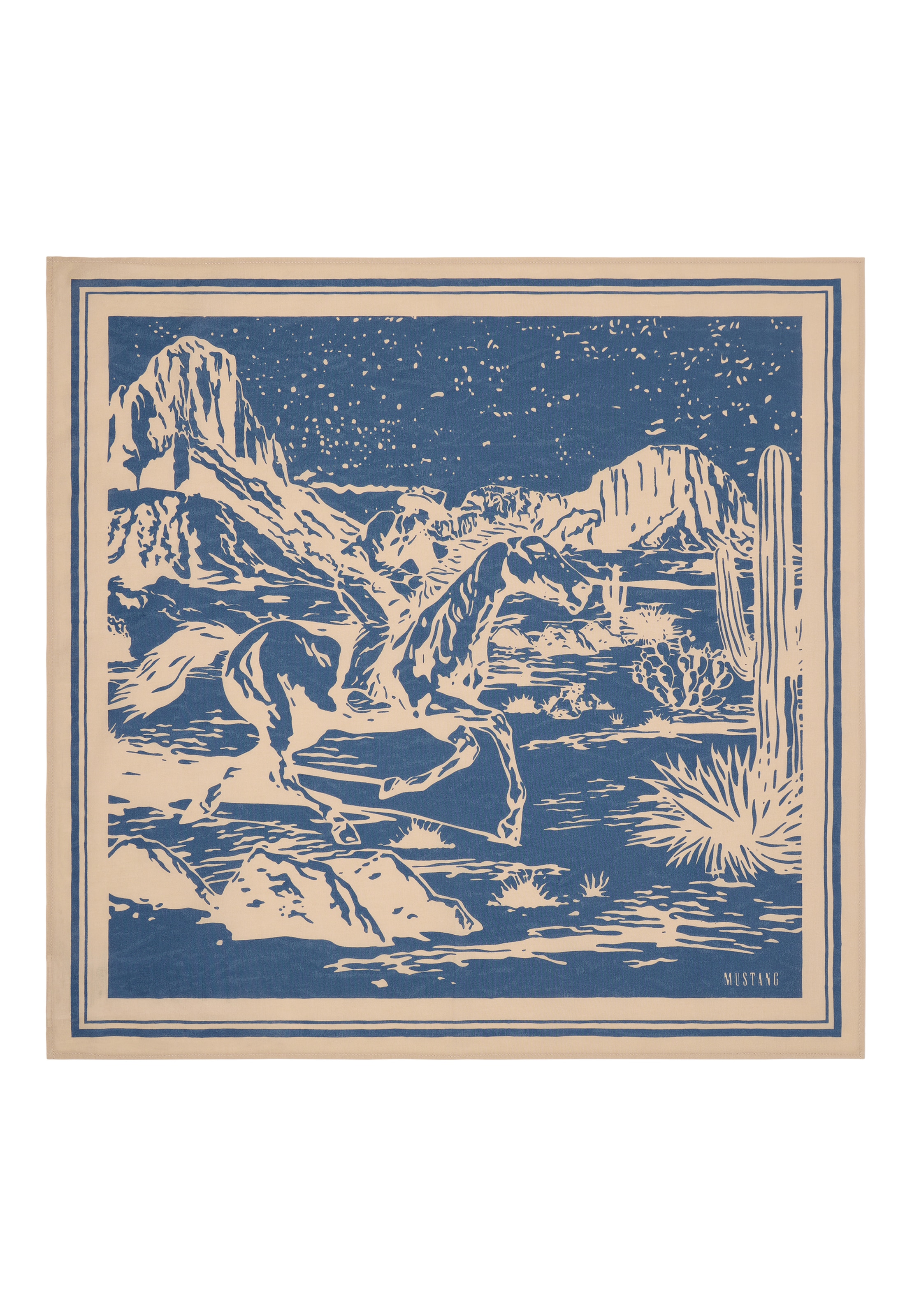 MUSTANG Schal 'Style Sunrise Bandana' in Blau: Vorderseite
