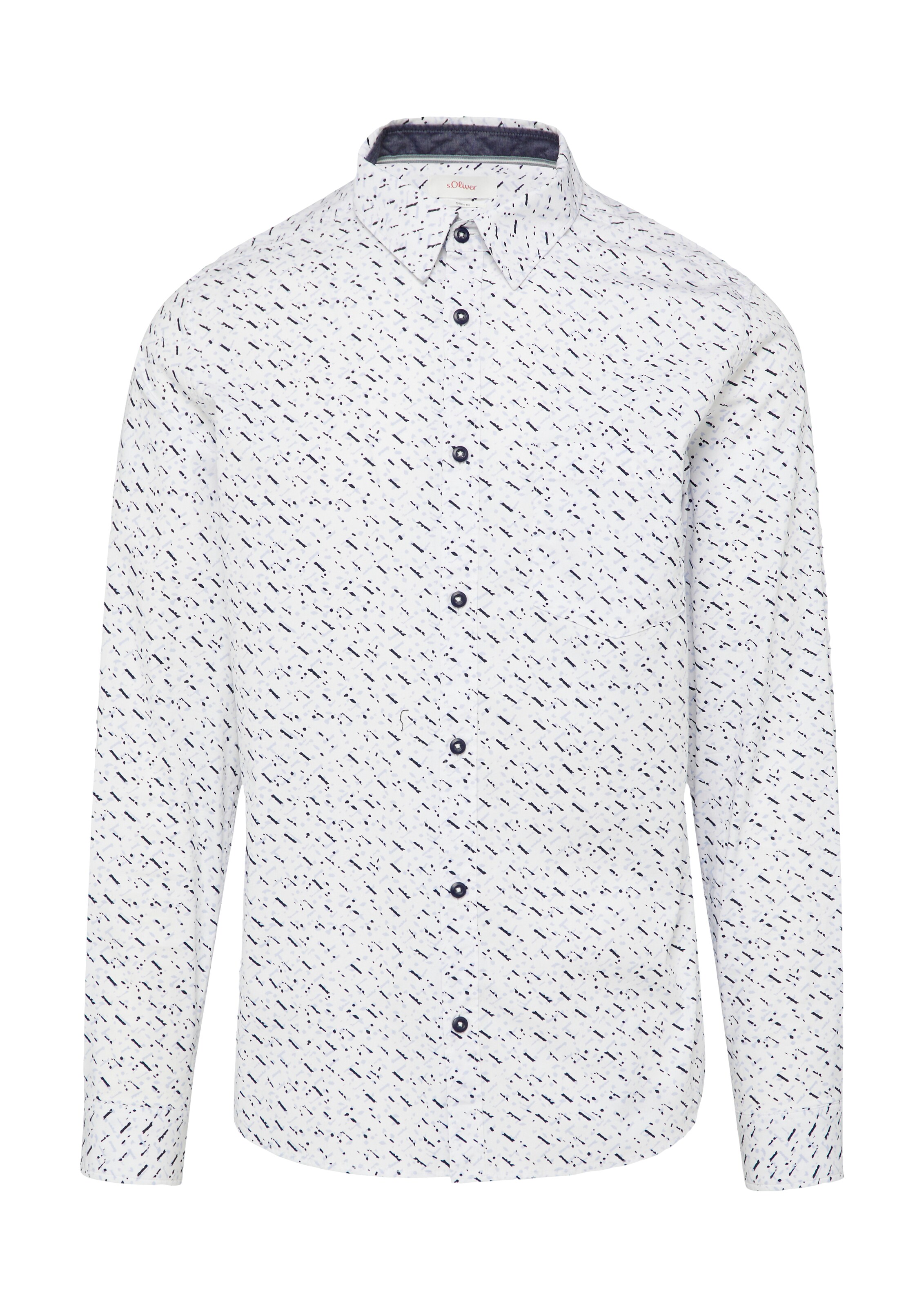 s.Oliver Slim fit Button Up Shirt in White: front