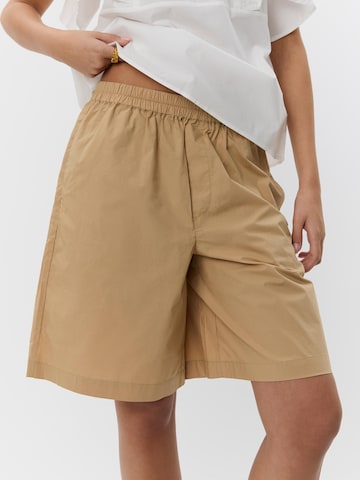 Sofie Schnoor Loose fit Pants 'NEJAHS' in Beige: front