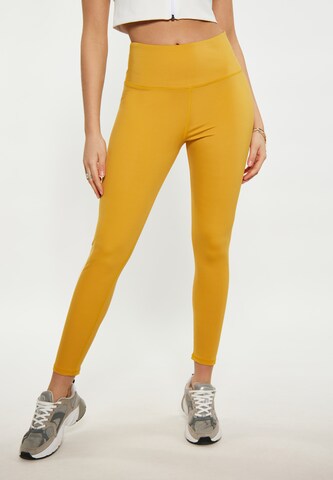 faina Athlsr Skinny Leggings in Geel: voorkant