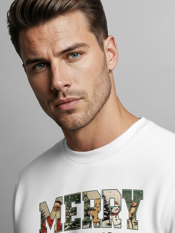 Neverless Sweatshirt 'Merry Christmas' in White