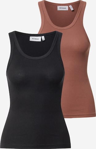 WEEKDAY Top in Brown: front