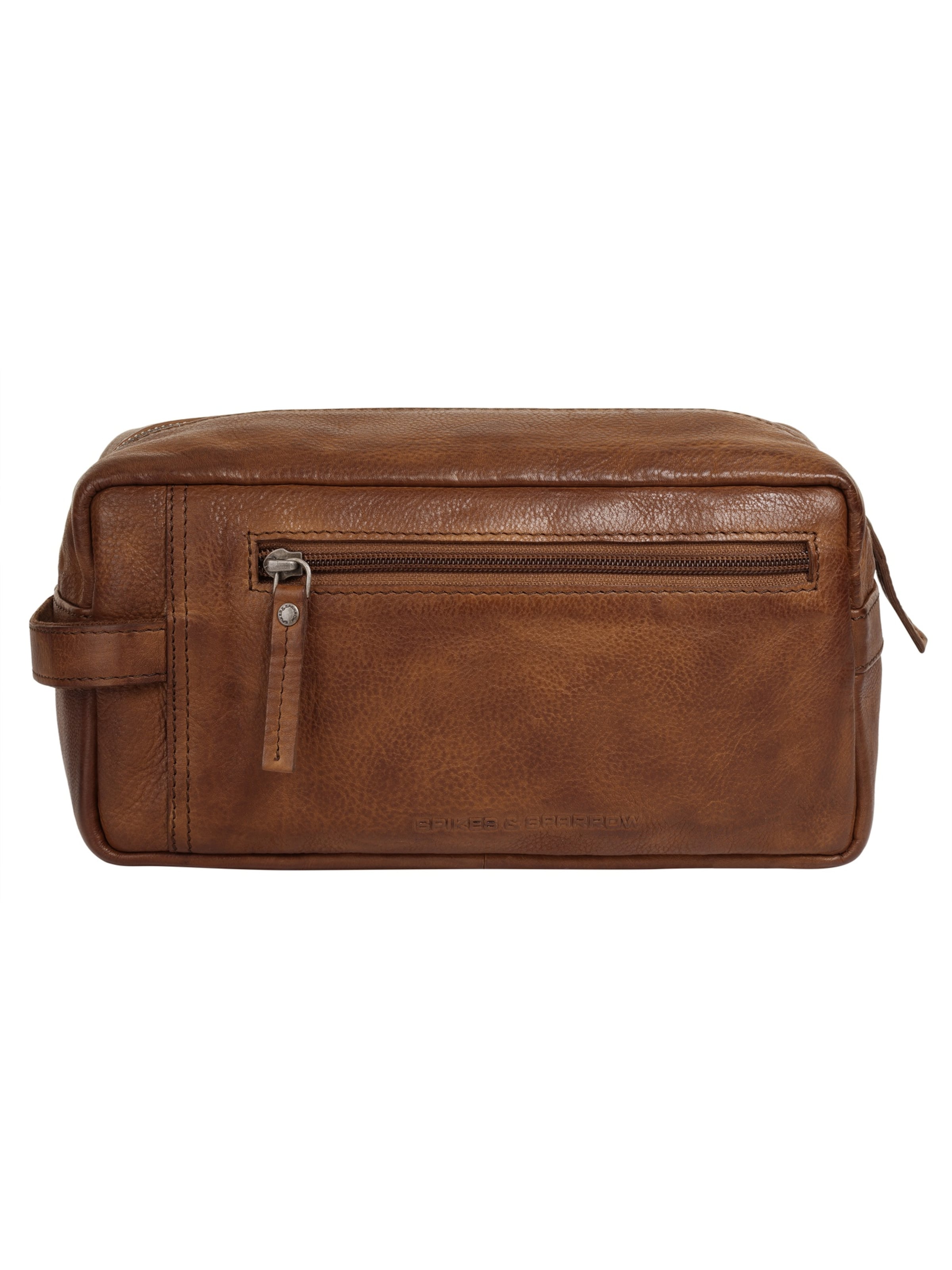Spikes & Sparrow Toiletry Bag in Brown: front