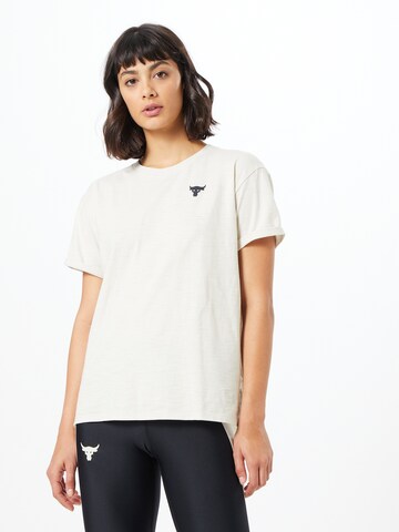 UNDER ARMOUR Performance shirt 'Project Rock' in White: front