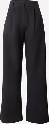 Abercrombie & Fitch Wide leg Bandplooibroek in Zwart: voorkant