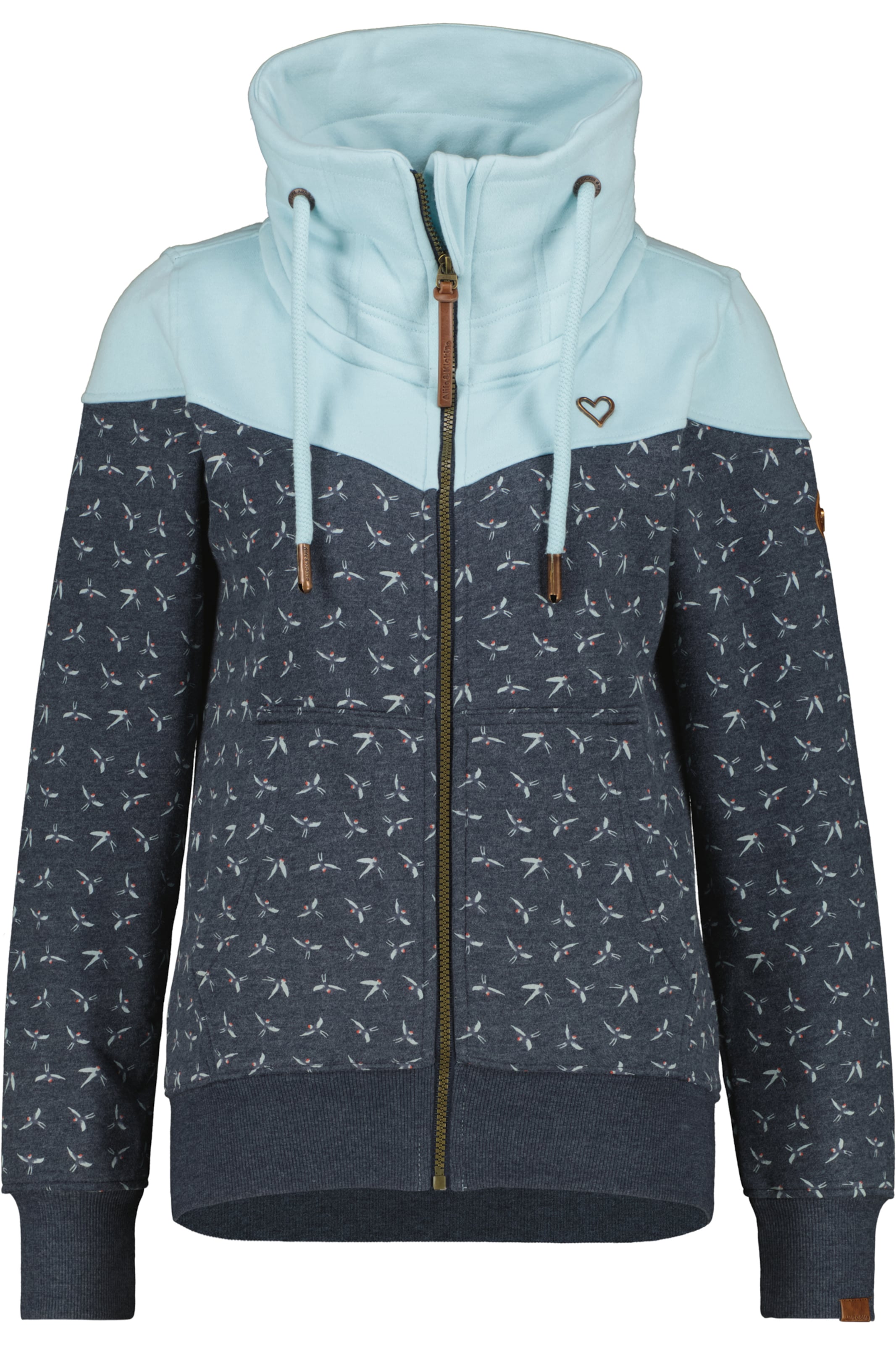 alife & kickin - Sudadera con cremallera 'ValinaAK B' en azul: frente