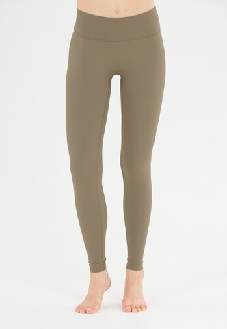 Athlecia Skinny Sportbroek 'Luxe' in Grijs: voorkant