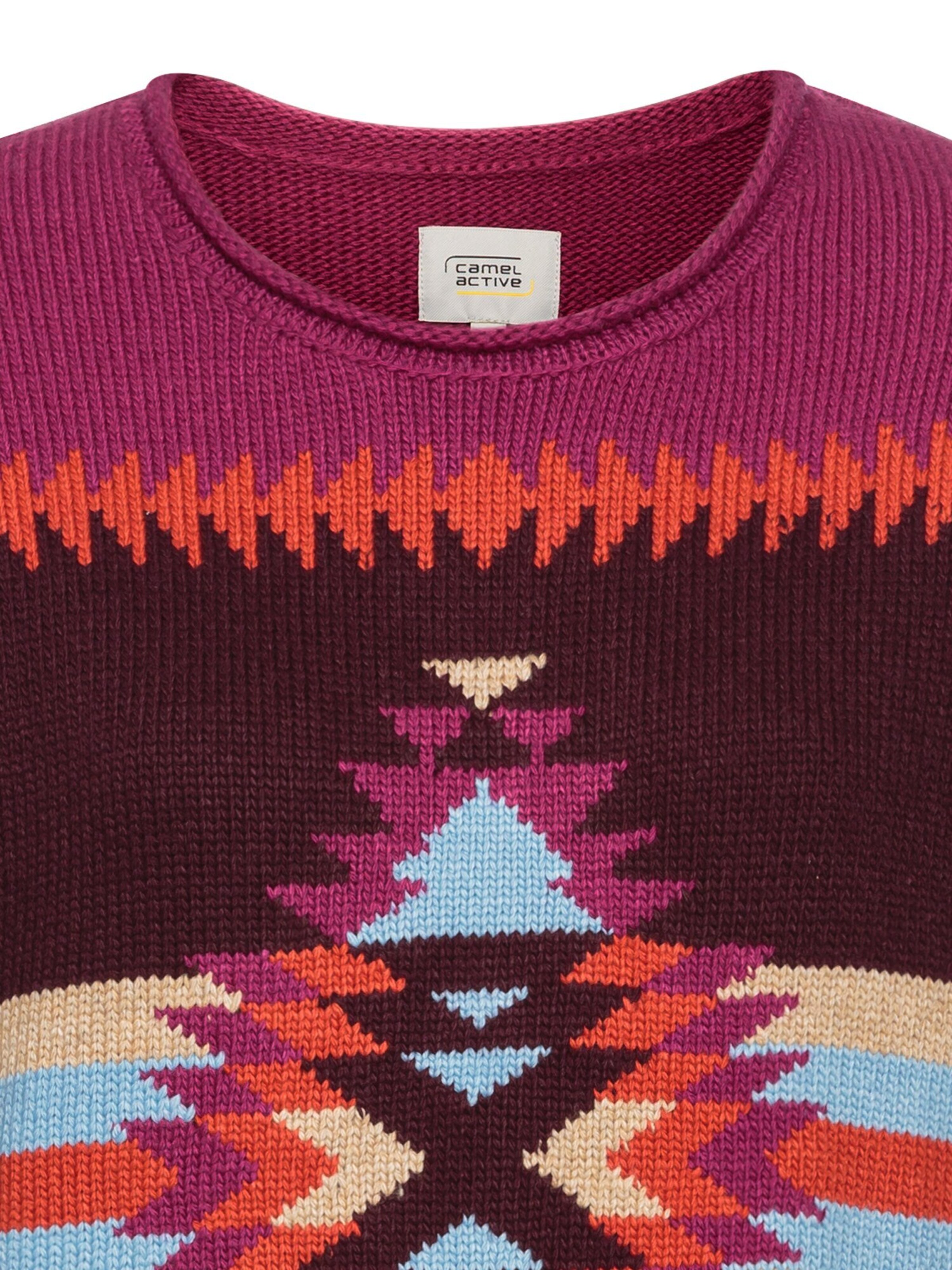 CAMEL ACTIVE Strickpullover mit eingearbeiteten Mustern in Lila