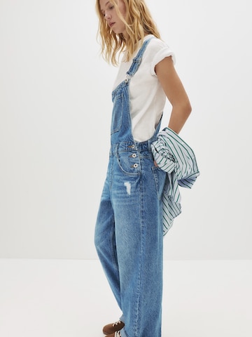 Pull&Bear Regular Tuinbroek jeans in Blauw