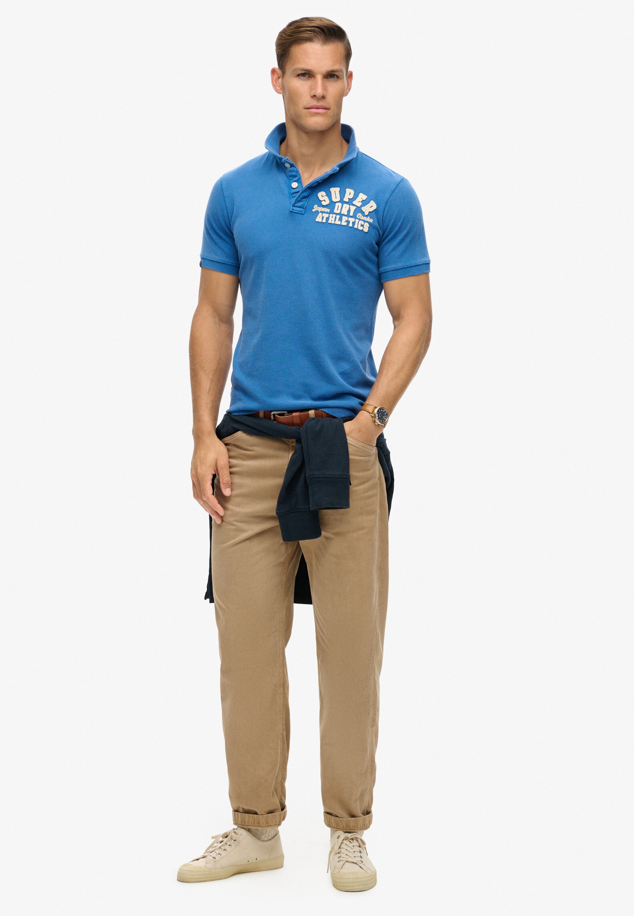 T-Shirt 'Vintage Athletic' Superdry en bleu