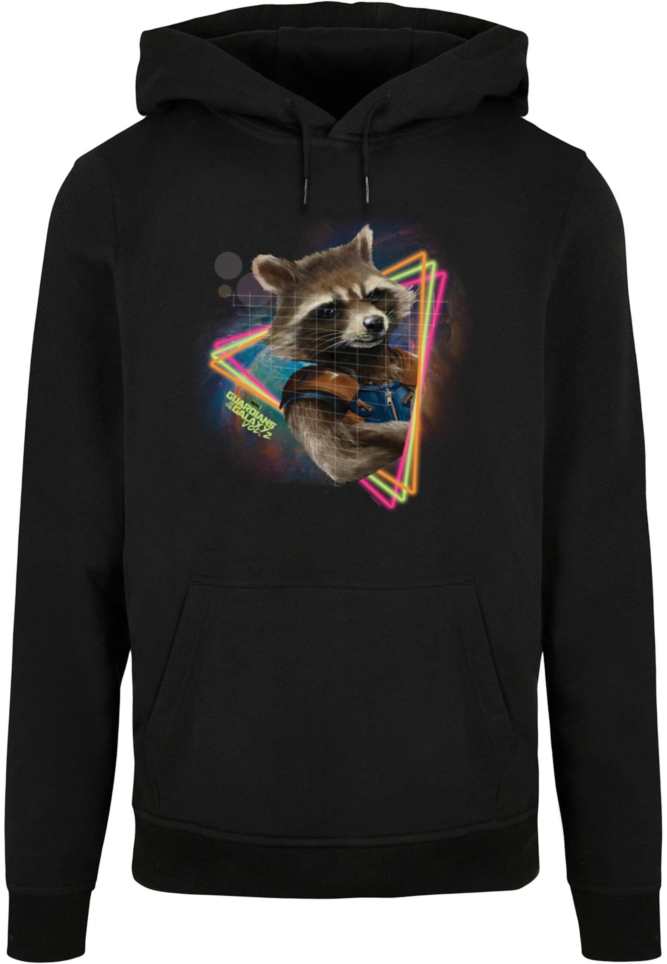 ABSOLUTE CULT Sweatshirt 'Guardians Of The Galaxy Vol.2 - Neon Rocket' in Black: front