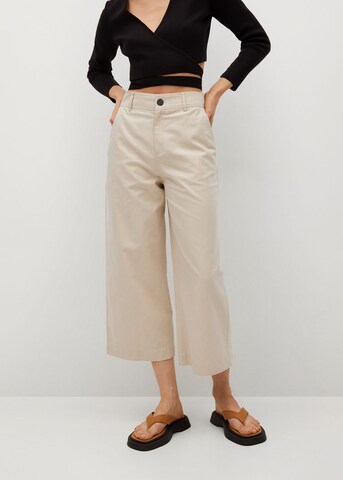 MANGO Wide Leg Hose 'Leandra' in Beige: predná strana