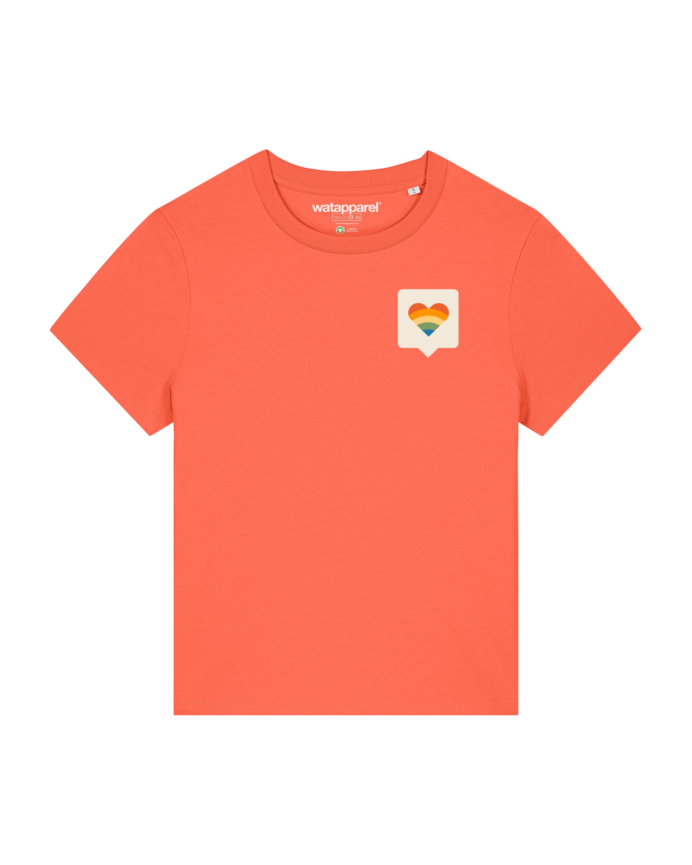 T-shirt 'Von Herzen' Watapparel en orange : devant