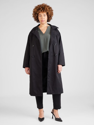 Noisy May Curve Between-Seasons Coat 'MANYA' in Black