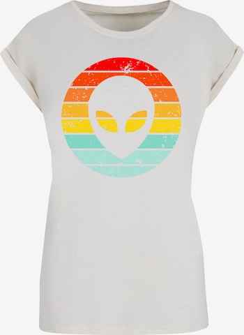 T-shirt 'Alien Retro Sonnenuntergang' F4NT4STIC en beige : devant