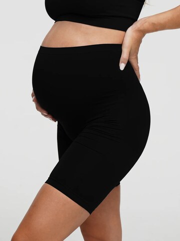 cfab (formerly creamy fabrics) Skinny Pants 'Seamless Umstandsshorts mit hohem Bund' in Black