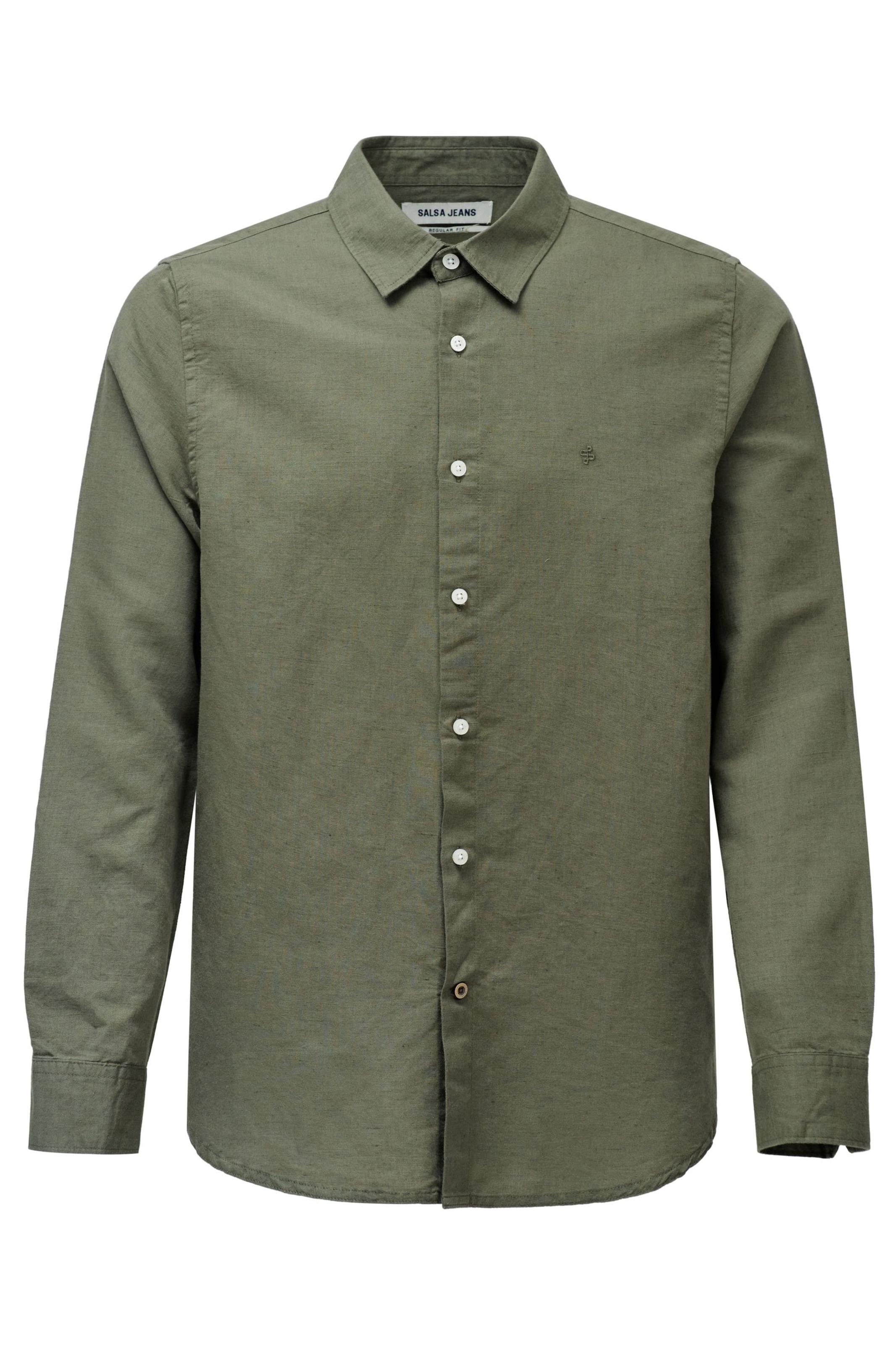 Salsa Jeans Regular fit Overhemd in Groen: voorkant