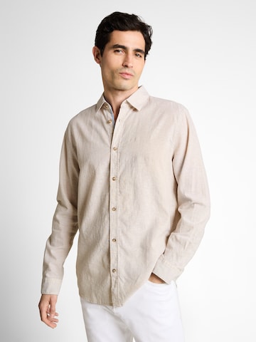 TOM TAILOR - Regular Fit Camisa em bege: frente