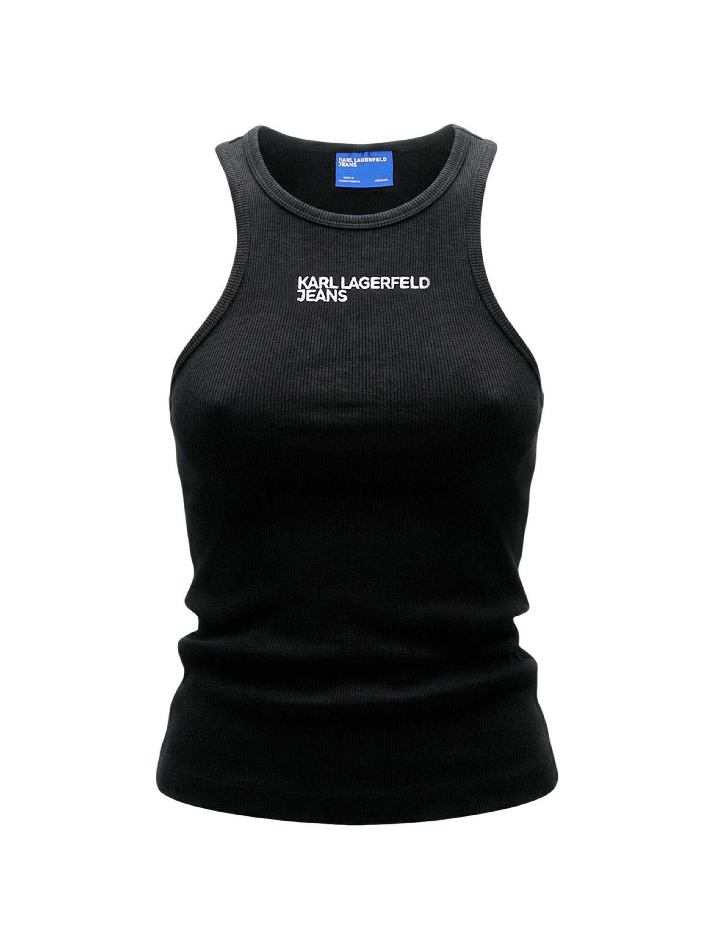 Top 'KLJ Ribbed B2W17085' di KARL LAGERFELD JEANS in nero: frontale