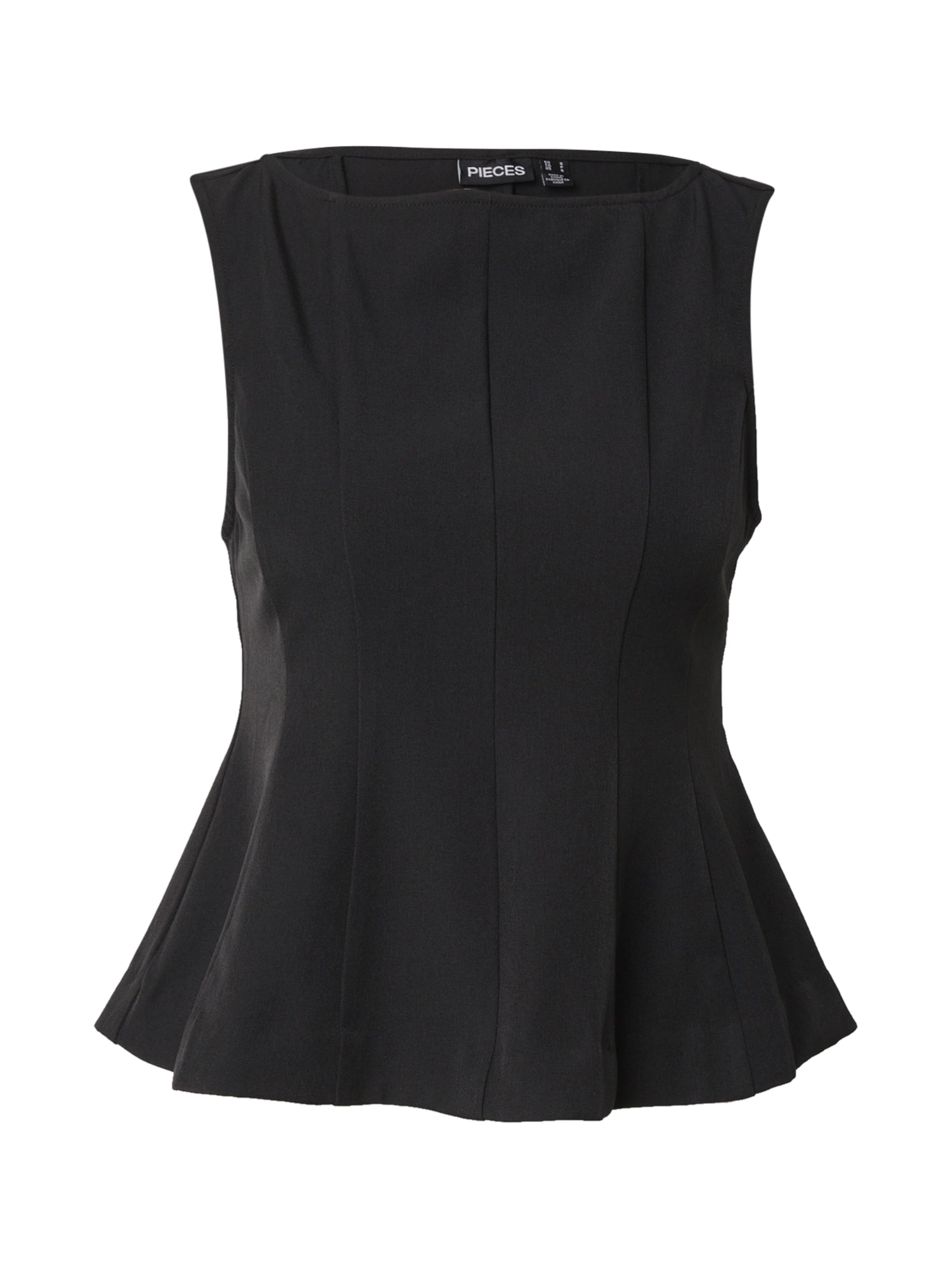 PIECES Bluse 'PCJossa' i sort: forside