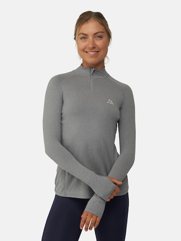 T-shirt fonctionnel 'Half Zip' DANISH ENDURANCE en gris : devant