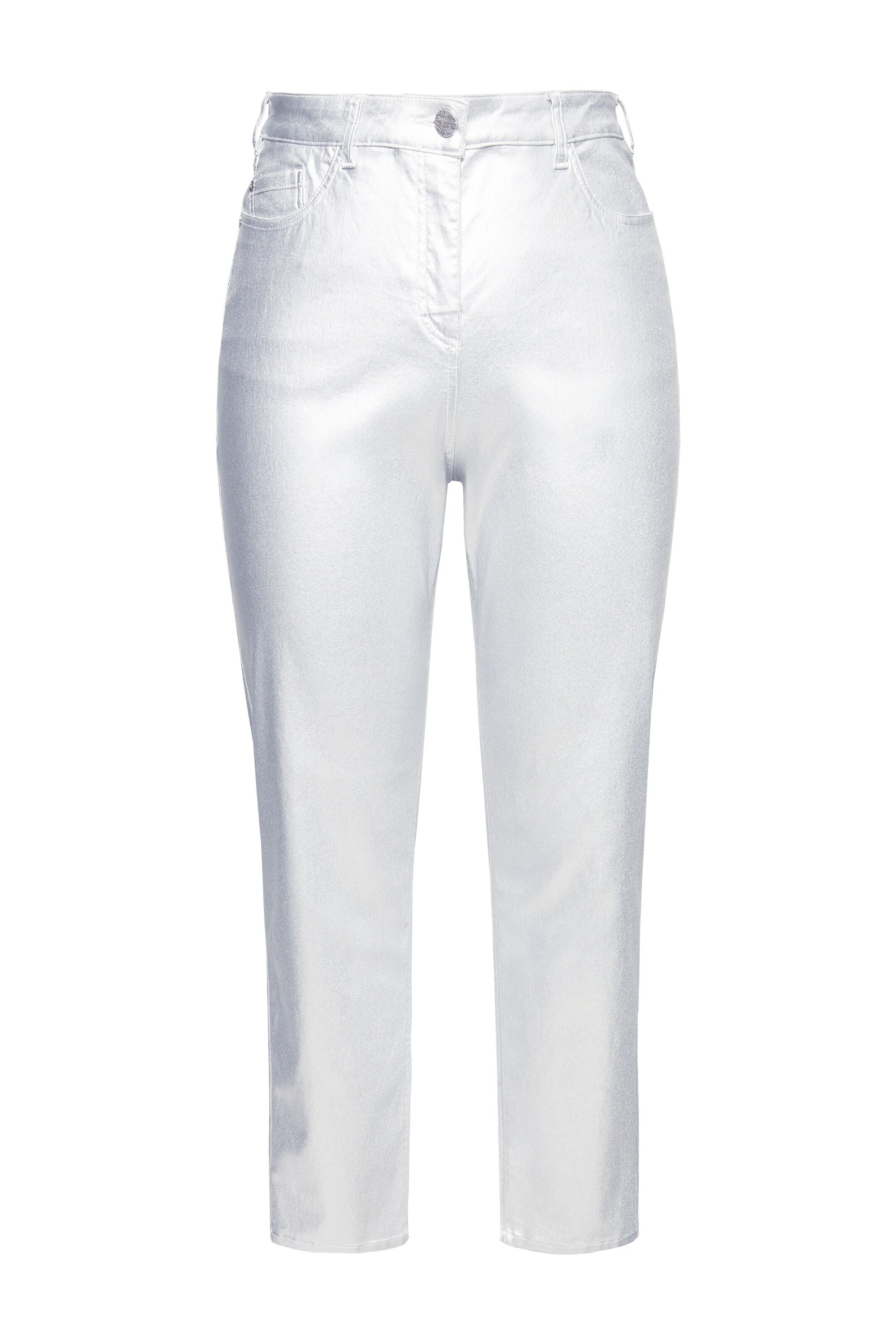Ulla Popken Tapered Broek in Zilver: voorkant