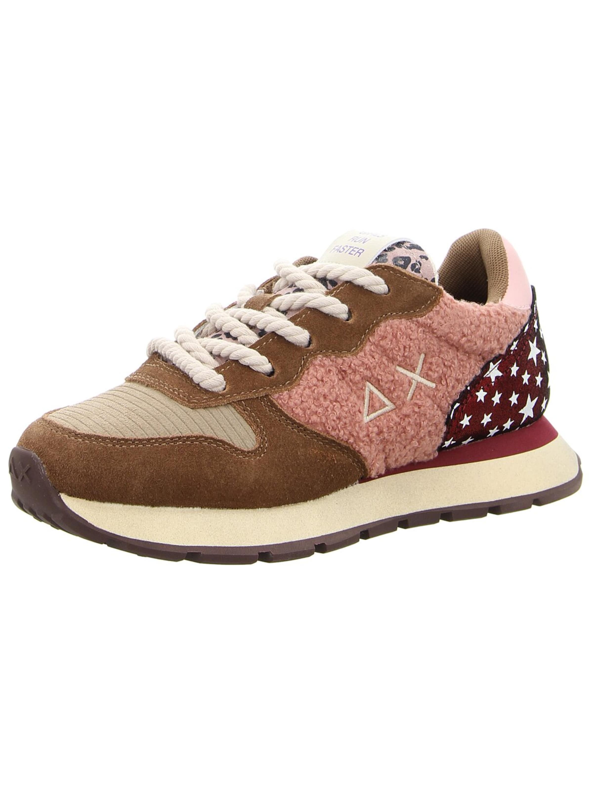 SUN68 Athletic Lace-Up Shoes 'Damen Sneaker Z45208-93 VOLPE Leder und Textil in braun' in Brown: front