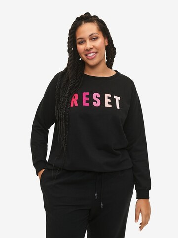 Sweat-shirt Zizzi en noir : devant