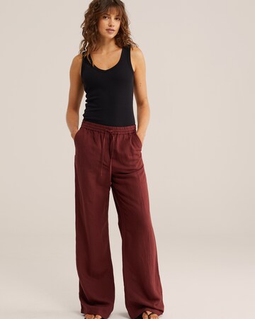 WE Fashion Широкий Штаны в Красный