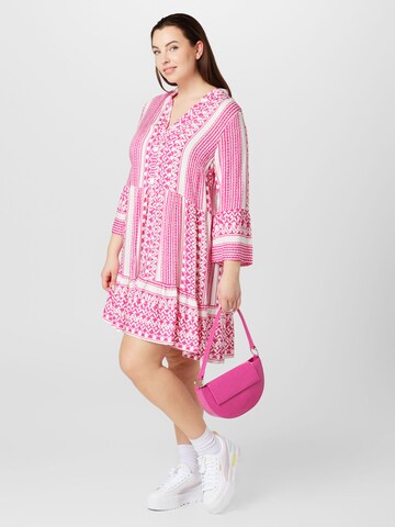 ONLY Carmakoma Shirt Dress 'MARRAKESH' in Pink
