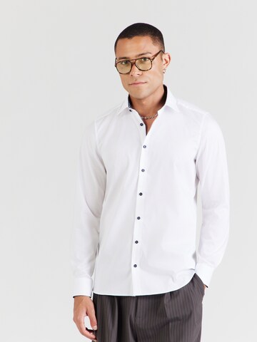OLYMP Slim fit Πουκάμισο για το γραφείο σε λευκό: μπροστά