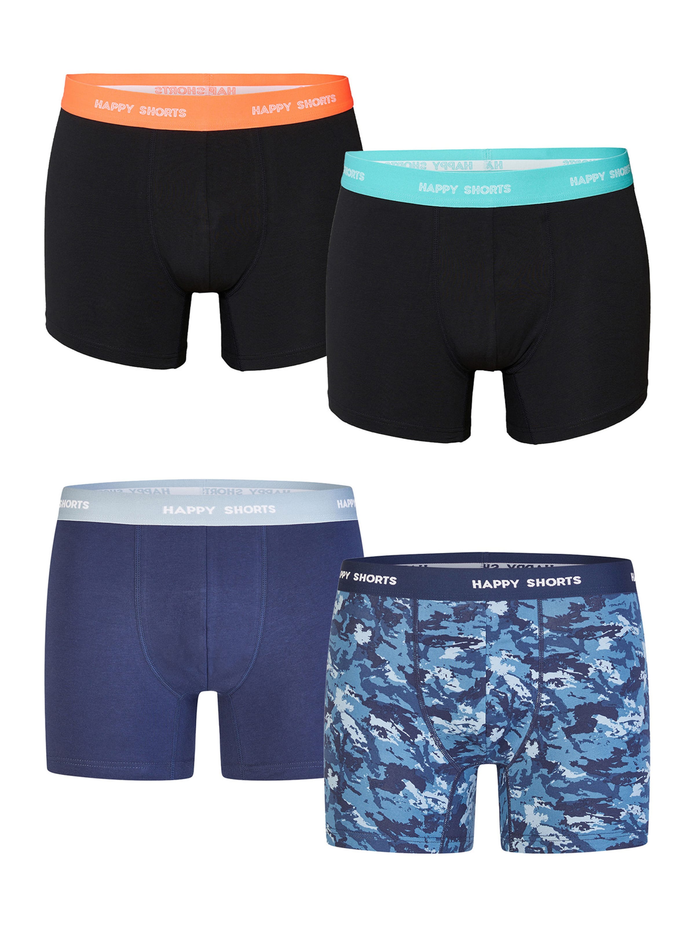 Boxers ' Colourful Print Sets ' Happy Shorts en bleu : devant
