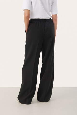 Part Two Wide leg Trousers with creases in Black