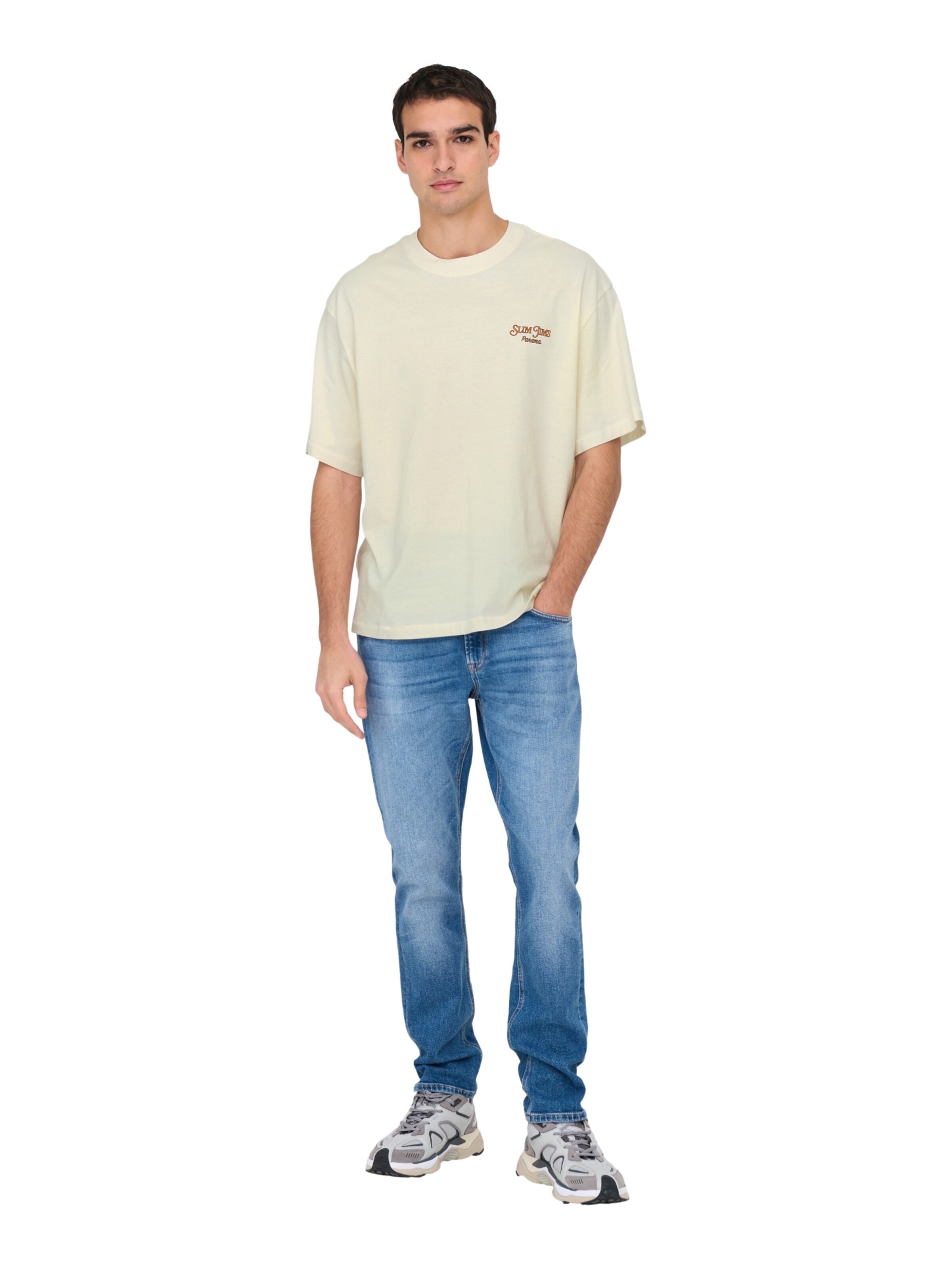 T-Shirt 'Malik Jims' Only & Sons en beige