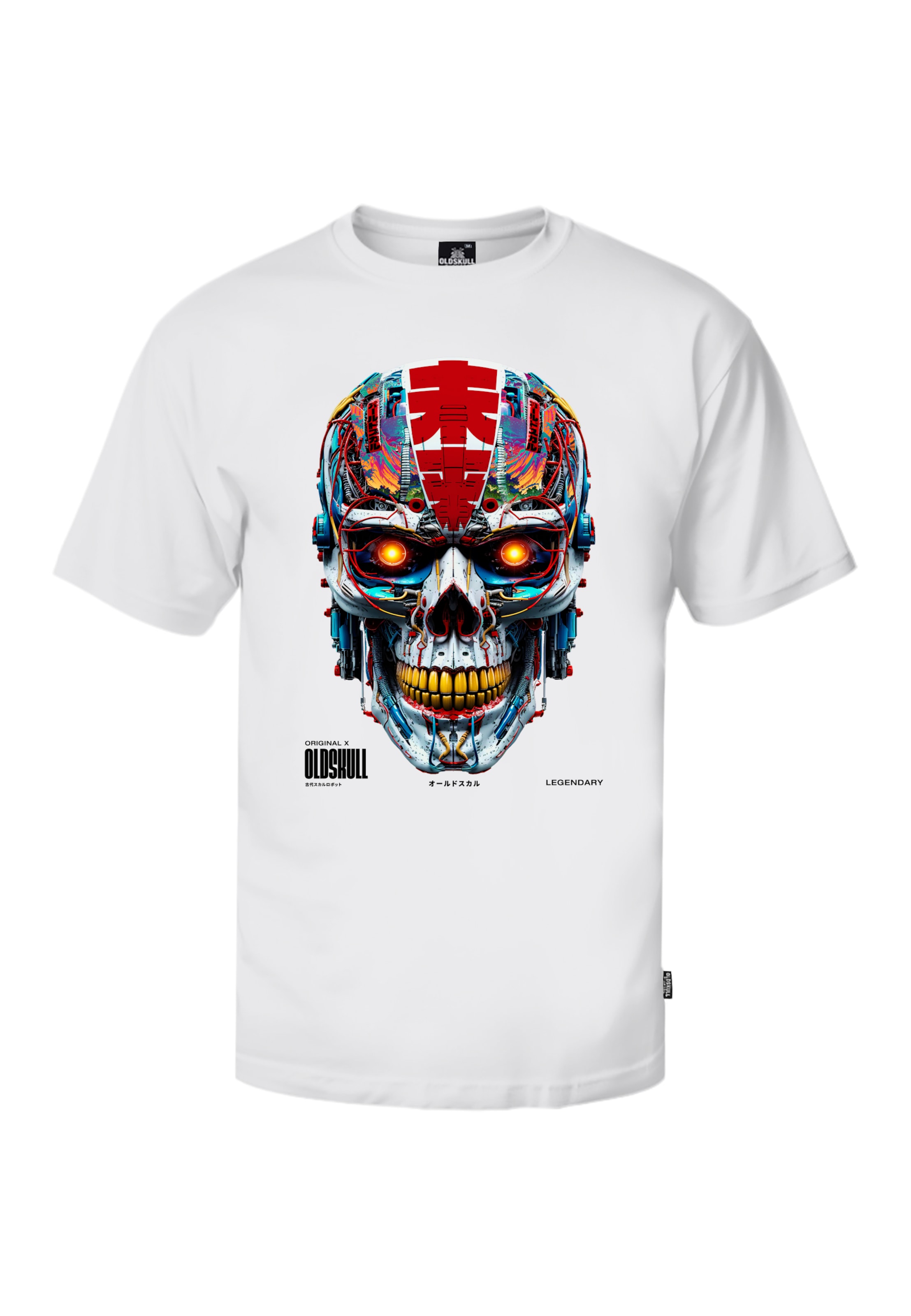Oldskull T-Shirt 'Xtreme Vivid Skull' in Weiß: Vorderseite