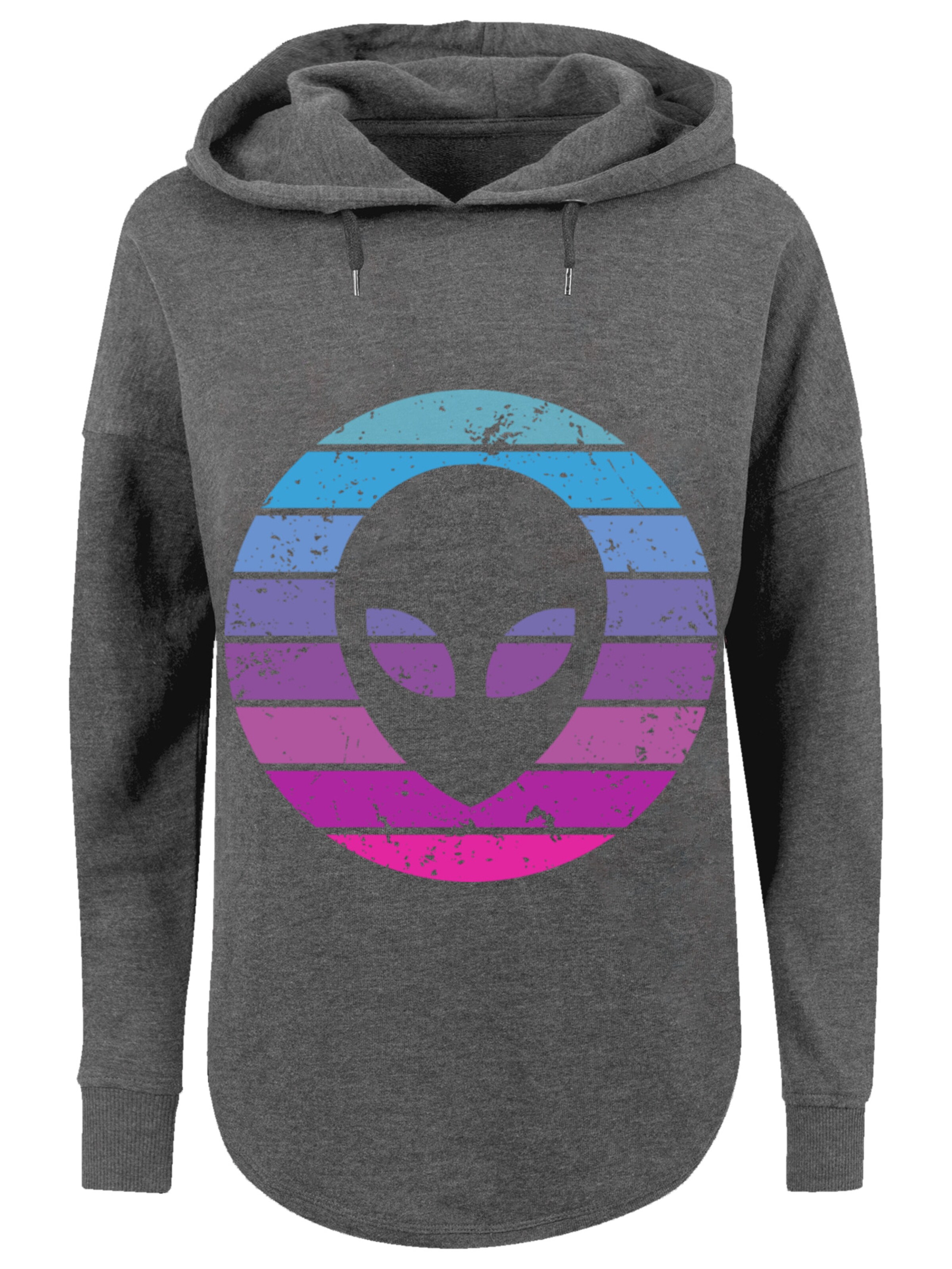 F4NT4STIC Sweatshirt 'Alien Kopf' in Grey: front