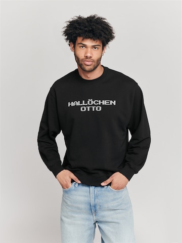 ABOUT YOU x StayKid Sweatshirt 'Hallöchen Otto' in Black: front