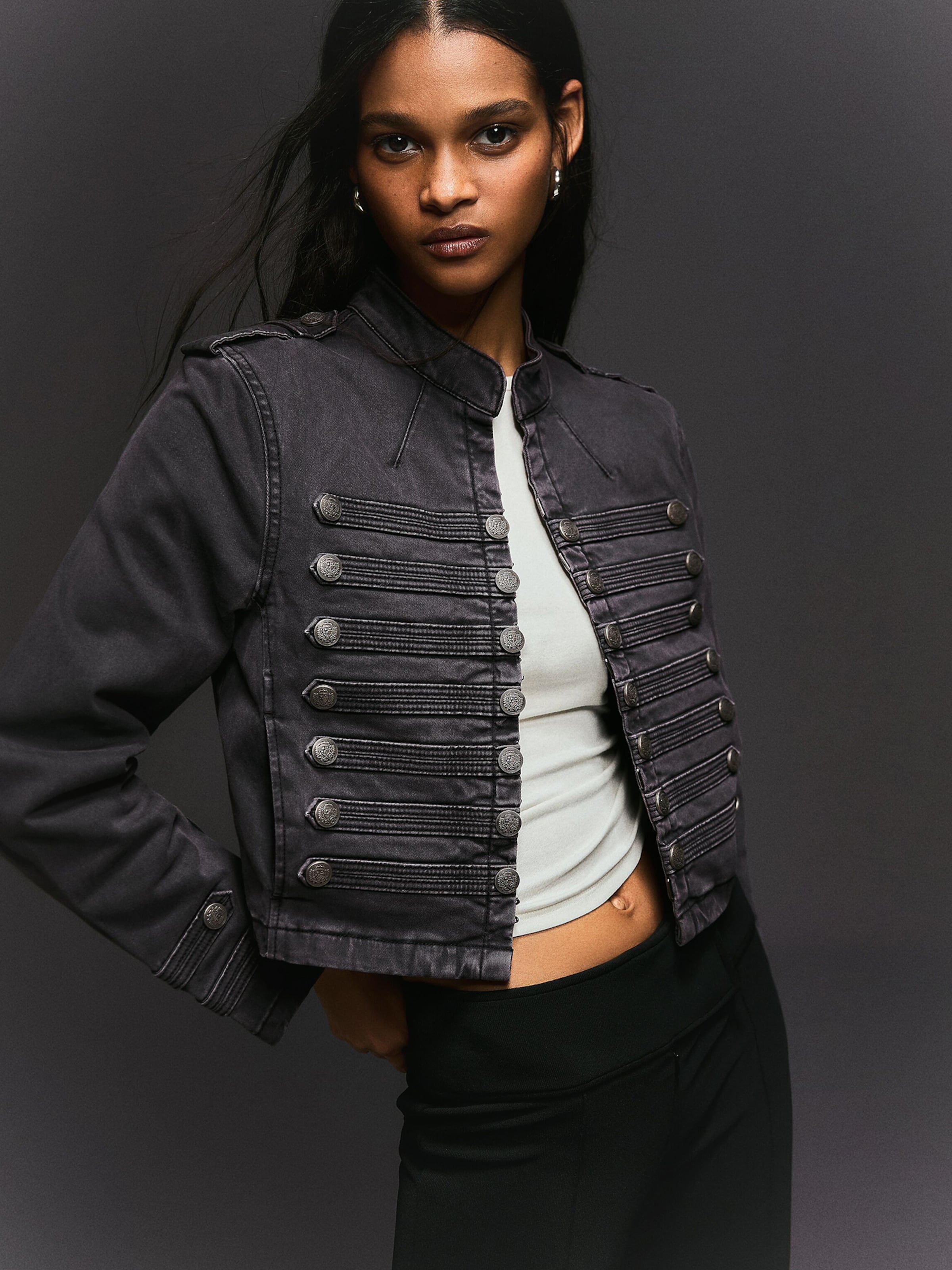 Bershka Between-Season Jacket in Dark Grey | ABOUT YOU