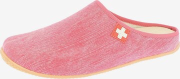 Living Kitzbühel Slippers 'Cotton - Schweizer Kreuz' in Pink: front