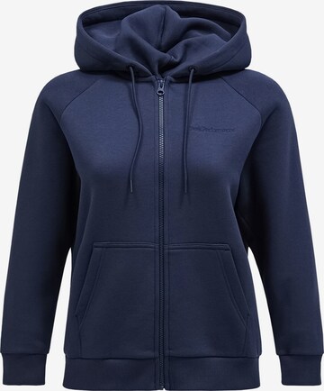 PEAK PERFORMANCE Zip-Up Hoodie in Blue: front