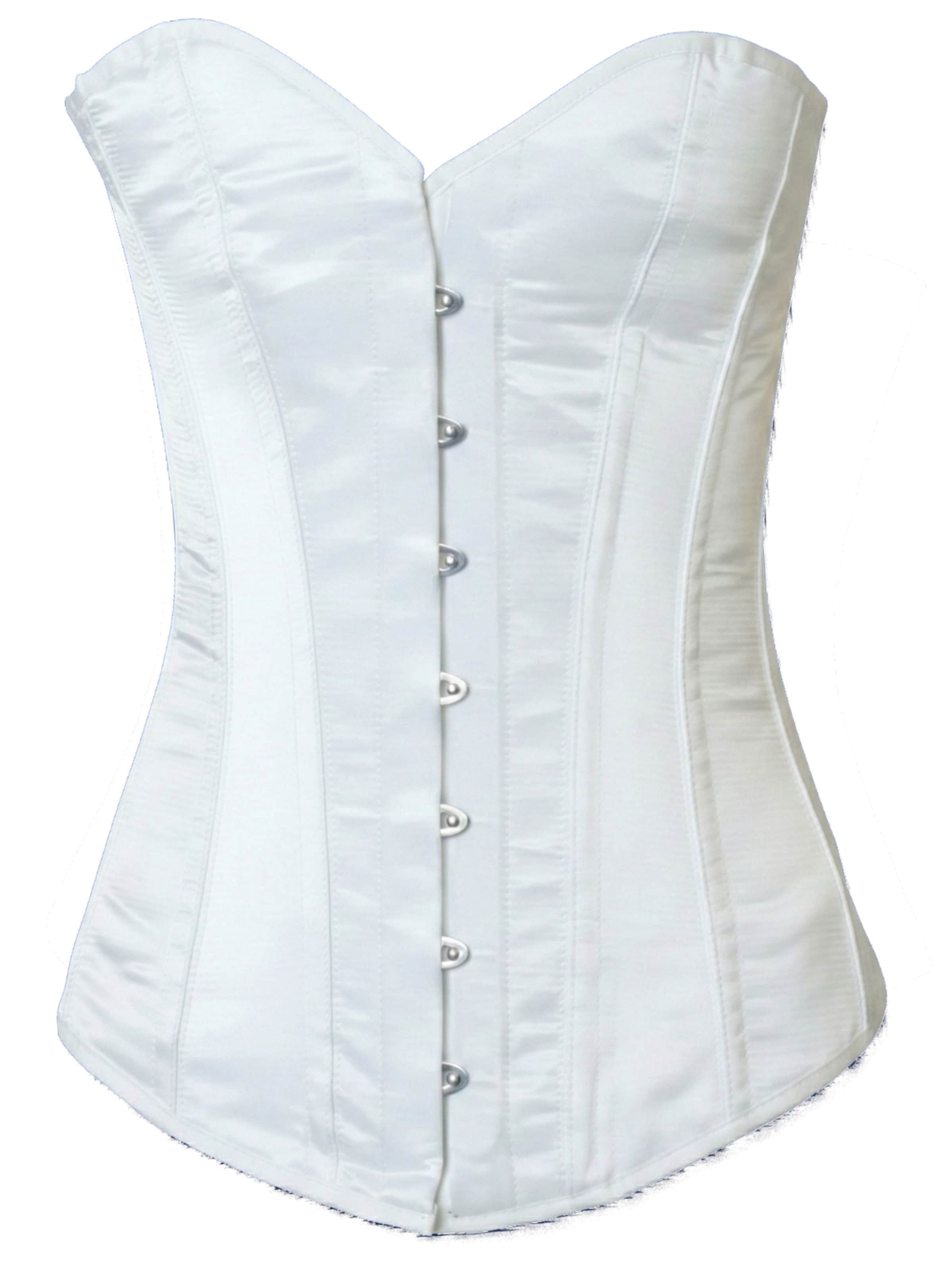 fapedo Bodice 'Satin Vollbrust Korsett Corsage sx99' in White: front