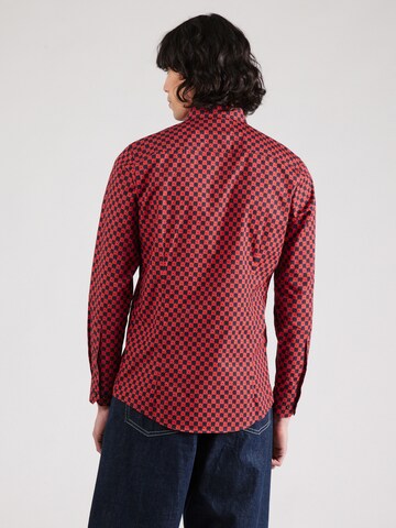HUGO - Regular Fit Camisa 'Elisha02' em vermelho