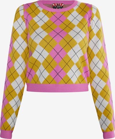 Megztinis 'Ucy' iš myMo ROCKS, spalva – garstyčių spalva / eozino spalva / juoda / balta, Prekių apžvalga