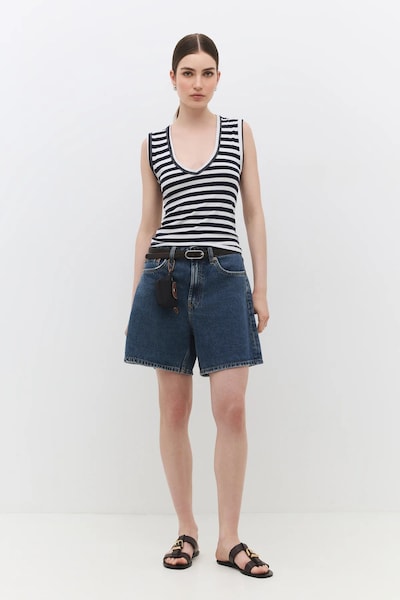 No Matter What Top in XS in Marine blue / Off white, Item view